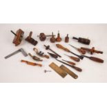 TWENTY THREE MINIATURE WORKING OR SMALL-SIZED WOOD WORKING TOOLS (23)