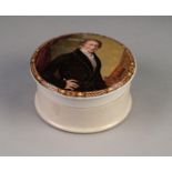 F&R PRATT & Co COLOUR PRINTED CIRCULAR POT LID THE Rt HON SIR ROBERT PEEL from portrait engraved