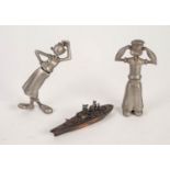 A MODERN (1999) CAST WHITE METAL MODEL OF "POPEYE" AS A CORKSCREW, A COMPANION FIGURE AS A CORK