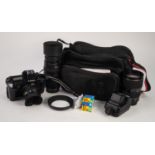 CANON EOS 650 SLR ROLL FILM CAMERA, with 50mm, f.1.8 lens, in soft case, together with a CANON 70-