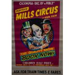 CIRCUS ADVERTISING POSTER- An original poster advertising Bertram Mills Circus and Fun Fair