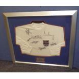 ENGLAND ?LEGENDS PAST AND PRESENT? SIGNED REPLICA FOOTBALL SHIRT, bearing seven signatures,