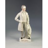 GOOD 19TH CENTURY STAFFORDSHIRE FIGURE OF DOCTOR WELLINGTON depicted in waistcoat and frock coat