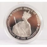 LARGE LIMITED EDITION JAMAICAN 25 DOLLAR PROOF SILVER COIN ANNIVERSARY OF THE PRINCE OD WALES