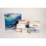 FOUR SCHABAK BOXED DIE CAST 1:250 SCALE MODELS OF BOEING 747 PASSENGER AIRCRAFT, in Malaysian,