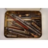 FOUR 'EUROSHOP' SILVER PLATED PROPELLING PENCILS, miscellaneous other DIP PENS, PROPELLING PENCILS