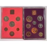 QUEEN ELIZABETH II ROYAL MINT PROOF COINS SET 1970 eight coins with medallion in hard plastic