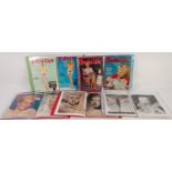 FIVE BINDERS CONTAINING A COLLECTION OF BETTY GRABLE BLACK AND WHITE STILLS, COLOUR MAGAZINE