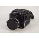 MAMIYA 645 1000S TLR CAMERA, No: L84081, with 80mm, f.2.8 lens and shoulder strap