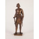 LATE 19th CENTURY EARLY 20th CENTURY BRONZE FIGURE OF AN 18th CENTURY GENTLEMAN wearing tricorn hat,