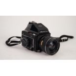 MAMIYA M645 CAMERA, No: J124365, with 45mm, f.2.8 lens and shoulder strap