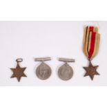 GEORGE VI 1939-45 WAR MEDAL and DEFENCE MEDAL each lacking ribbon a 1939-45 BRONZE STAR and an