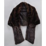 DARK BROWN MINK CAPE with shawl collar