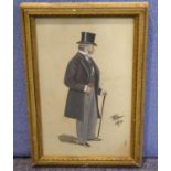 W. PIKE (late 19th Century) GOUACHE DRAWING Possibly Prince Edward (later Edward VII Signed and