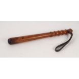 POSSIBLY PRE WAR TURNED LIGHT OAK TRUNCHEON of typical form 15 1/2" (39.4) long with original