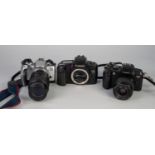 TWO CANON 35mm SLR ROLL FILM CAMERAS, comprising: EOS 300V, with CANON 35-135mm,f:4-5.6 AF ZOOM