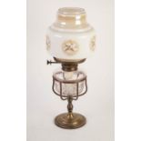 EARLY 20th CENTURY MESSENGERS NO. 2 DUPLEX PATENT OIL LAMP with cut glass reservoir removable from a