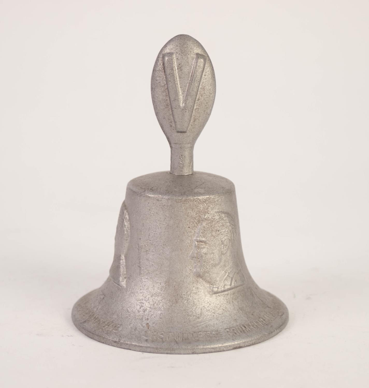 CAST ALUMINIUM WORLD WAR II 'V' FOR VICTORY BELL cast from the aluminium of shot down German - Image 2 of 2