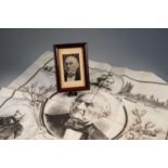 WILLIAM EWART GLADSTONE 1809 - 1898, IN MEMORIUM, LARGE PRINTED LINEN PANEL/HANDERKERCHIEF with