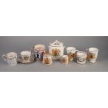 TEN CHINA AND POTTERY COMMEMORATIVE ITEMS RELATING TO THE REIGN OF ELIZABETH II including Shelley