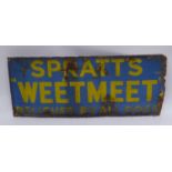 ENAMEL ADVERTISING SIGN ?SPRATT?S ?WEETMEET??, 30.5 x 76cm (12? x 30?)