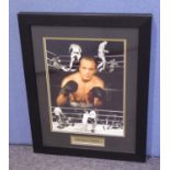 SIR HENRY COOPER SIGNED COLOUR AND BLACK AND WHITE REPRODUCTION PHOTOGRAPHIC POSTER featuring a