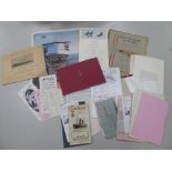 A SELECITON OF CUNARD LINES EPHEMERA, Including; 'The Cunard Passenger Log Book 1893' etc.....