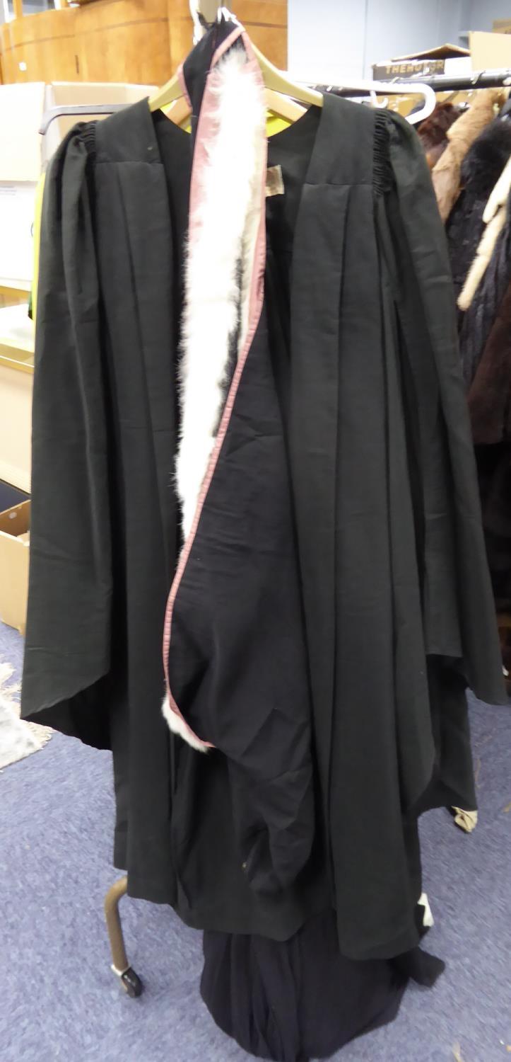 1940s MANCHESTER UNIVERSITY GRADUATION GOWN, with ermine trimmed cape supplied by Thomas Brown &