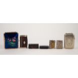 SEVEN TOBACCO AND SMOKING RELATED ITEMS to include late 19th century rosewood and bright metal snuff