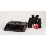 CASED PAIR OF OMIYA 10 x 50 SPORT BINOCULARS, an Empire Aristocrat PORTABLE TYPEWRITER (2)