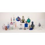 TWENTY THREE ASSORTED MODERN PERFUME BOTTLES including studio glass examples and a cut glass Art