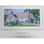BROCKLEHURST-WHISTON, 1960's MACCLESFIELD MACHINE WOVEN SILK PICTURE 'Sulgrave Manor', (The House of