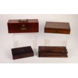 OBLONG MAHOGANY BOX with cast brass carrying handle and brass plaque inscribed 'Engineer's Plumb