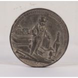 "Tom Thumb" - Charles Stratton (1838-83) PLATED WHITE METAL COMMEMORATIVE MEDALLION obverse with Tom