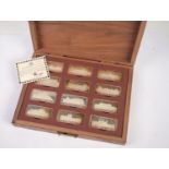 BIRMINGHAM MINT LIMITED EDITION SET OF TWELVE ROYAL PALACES SILVER OBLONG INGOTS each with a