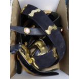 FIVE LADIES ESCADA LEATHER WAIST BELTS to include four with gilt metal highlights, three black,