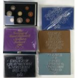 ROYAL MINT ISSUED COMMEMORATIVE COIN SETS 1978-1983, in original boxes unused (6)