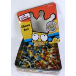 'CARDINAL' POLYCHROME PAINTED HARD PLASTIC 'THE SIMPSONS' NOVELTY CHESS SET, upto 4" high, with