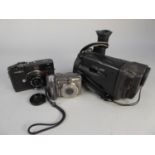 CANON UC8HiE 8mm VIDEO CAMCORDER, with POWER ADAPTER and REMOTE CONTROL, in soft case, together with