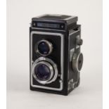 IKOFLEX TLR CAMERA, No: 5210302, in brown leather case, with pamphlet and a small selection of
