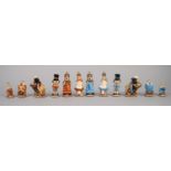 STUDIO ANNE CARLTON OF HULL, HAND PAINTED MOULDED COMPOSITION 'ALICE IN WONDERLAND' CHESS SET, in