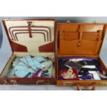 GOOD, LIGHT TAN PIG SKIN FITTED CASE CONTAINING A SET OF MASONIC REGALIA FOR 'CHESHIRE' together