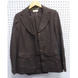 ALEXANDER McQUEEN LADIES DARK BROWN TROUSER SUIT having single breasted three button blazer with