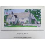 BROCKLEHURST-WHISTON, 1960's MACCLESFIELD MACHINE WOVEN SILK PICTURE 'Sulgrave Manor', (The House of