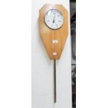 BUDENBERG MURAL MERCURY-IN-STEEL THERMOMETER, WITH CIRCUKLAR SILVERED DIAL