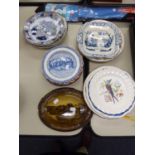 A SPODE EARTHENWARE PLATE AND FIFTEEN OTHER PLATES VAROUS (16)