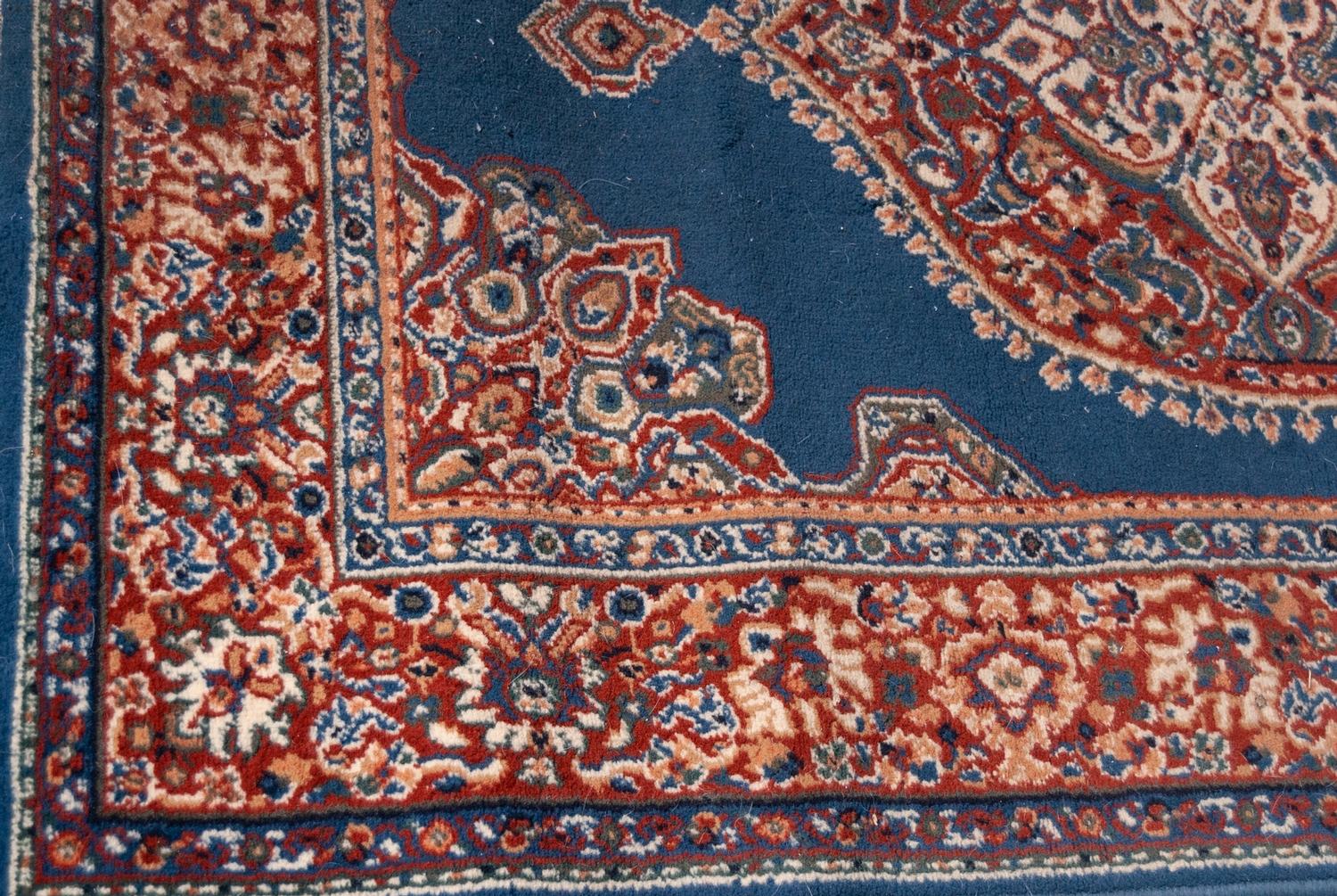 PERSIAN SEMI ANTIQUE GOREVAN RUG with concentric diamond shaped pale blue medallion in a larger - Image 3 of 3