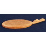 ROBERT ?MOUSEMAN? THOMPSON CARVED OAK CHEESEBOARD, of oval form with mouse carved to the raised