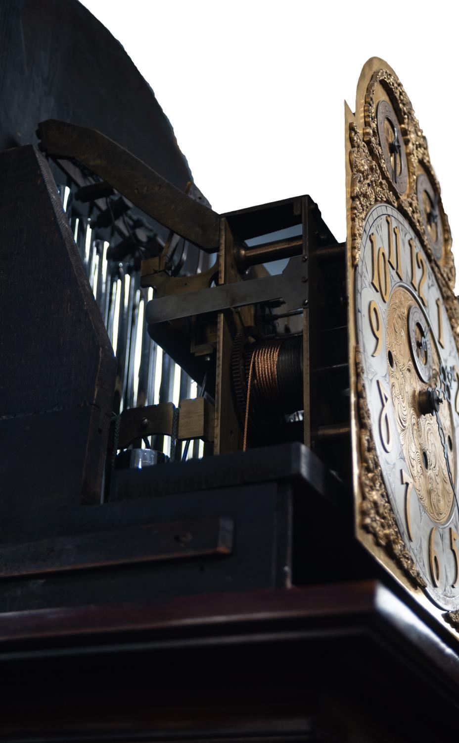 IMPRESSIVE EDWARDIAN MAHOGANY CASED TUBULAR CHIMING LONGCASE CLOCK, the 12? Arabic dial with - Image 3 of 4