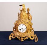MID 19th CENTURY FRENCH CAST ORMOLU MANTEL CLOCK with Japy eight day movement striking on a bell,